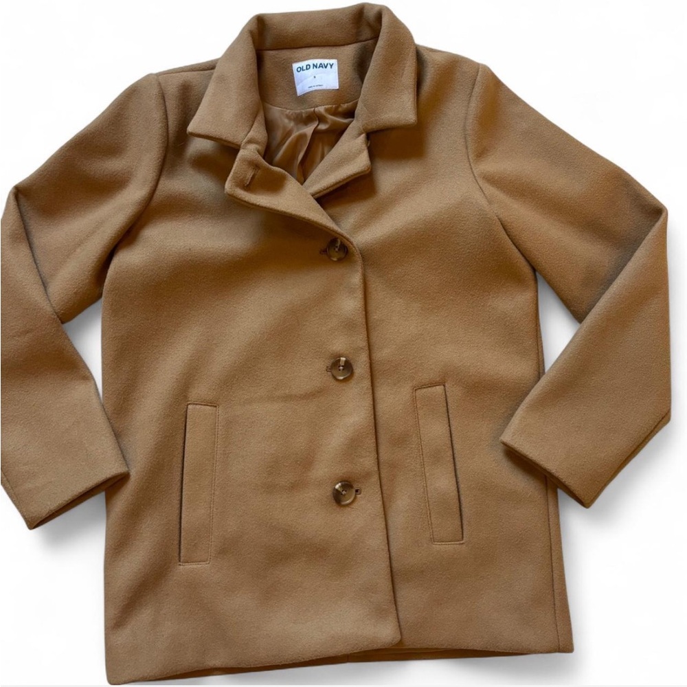 Old Navy Camel Wool Blend Pea Coat